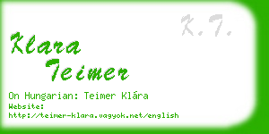 klara teimer business card